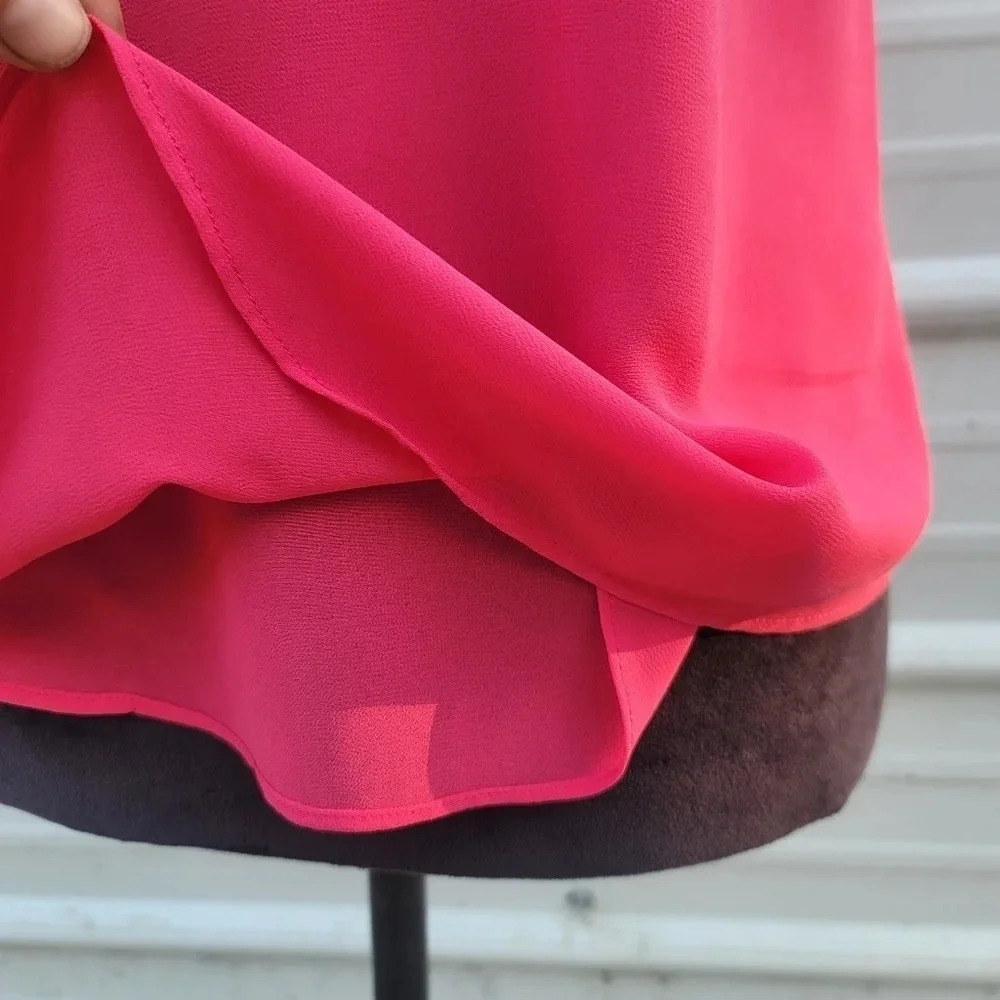 Style LOFT Tank Top Hot Pink Slit Open Back Flowy Women's sz S - Picture 5 of 9